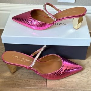 NEW Kurt Geiger Dania pink mules